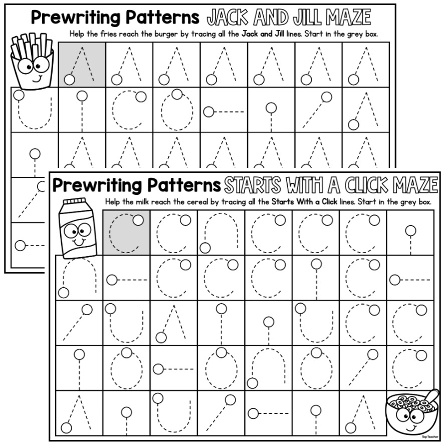 Prewriting Patterns Maze Worksheets Top Teacher prewriting-patterns-maze-worksheets-top-teacher