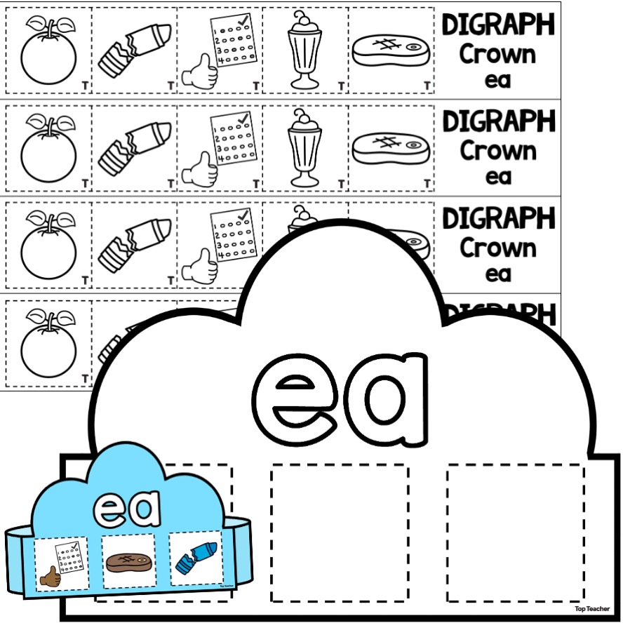 Digraph Crown: ea (great) Craft - Top Teacher