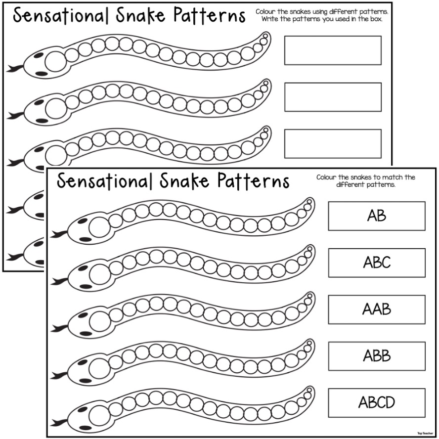 Snake Pattern Design Math Kids Snake Worksheets Fun And Interactive Preschool Worksheets