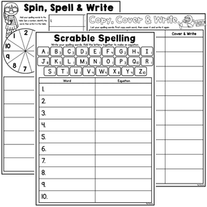Scrabble Spelling Words Worksheet