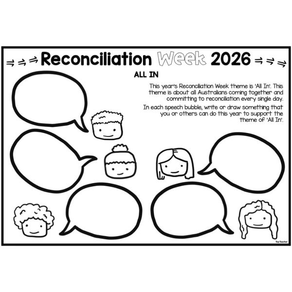 Reconciliation Week: All In Worksheet - Top Teacher