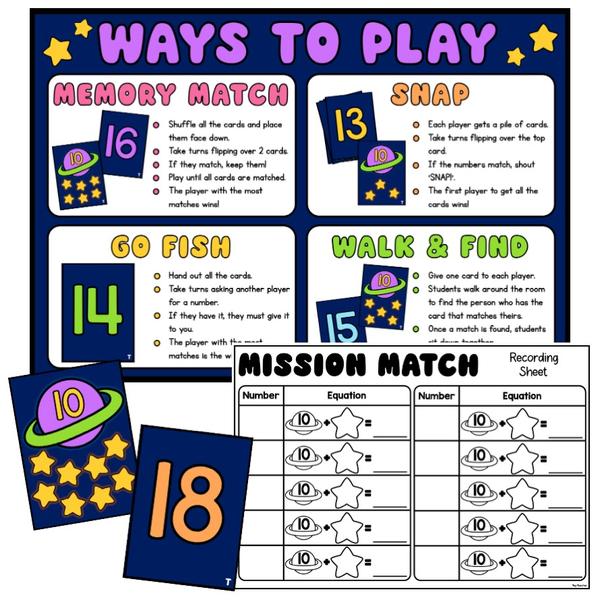 Mission Match Teen Numbers Game - Top Teacher