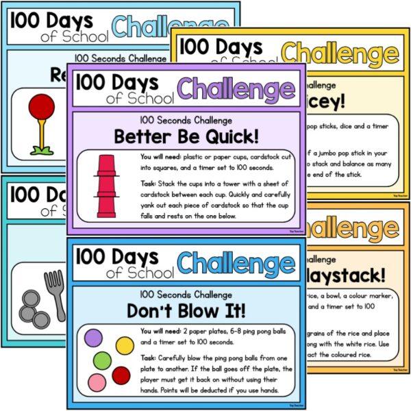 100 Days of School STEM Task Cards - Top Teacher