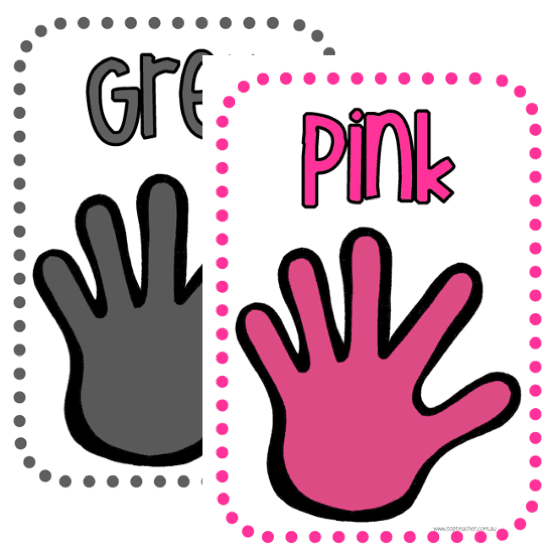 Colour Hands Posters - Top Teacher