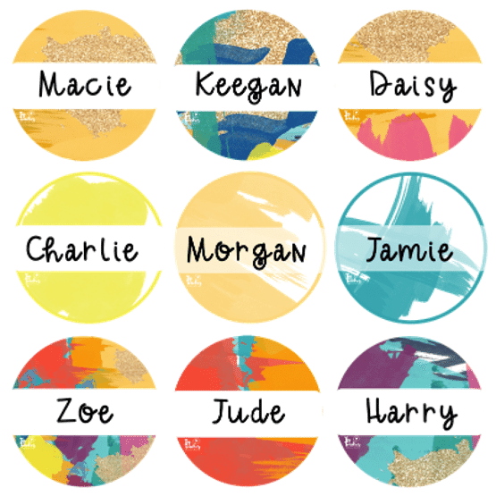 Name Dots Colour Splash - Top Teacher