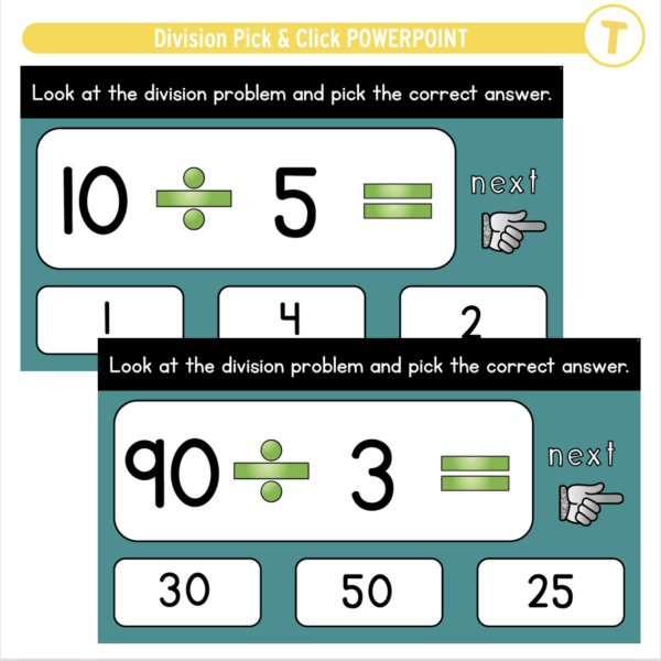 Division Pick & Click POWERPOINT - Top Teacher