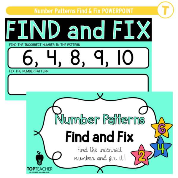 Number Patterns Find & Fix POWERPOINT - Top Teacher