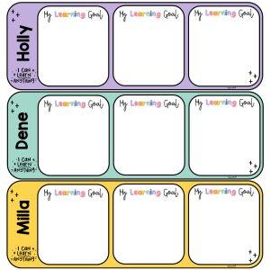 Learning Goal 2 Cards Good Vibes Brush Strokes - Top Teacher