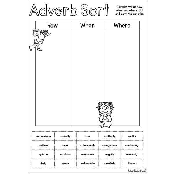 Adverb Sort Worksheet - Top Teacher