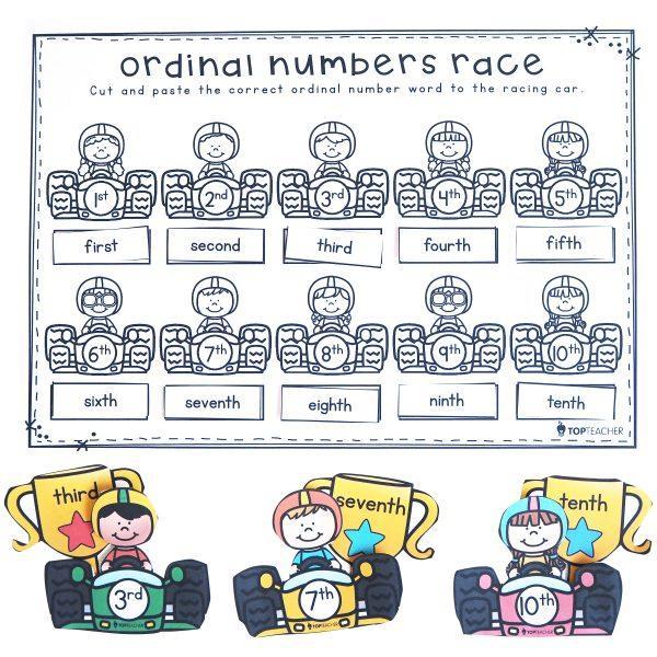 Ordinal Numbers Race Worksheet