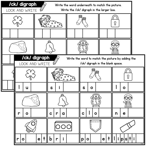 CK Digraph: Look & Write Worksheets - Top Teacher