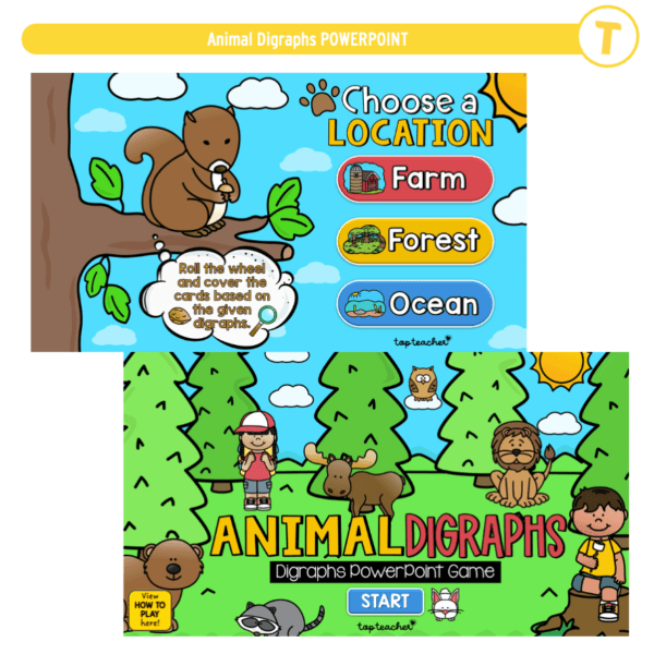 Animal Digraphs POWERPOINT - Top Teacher