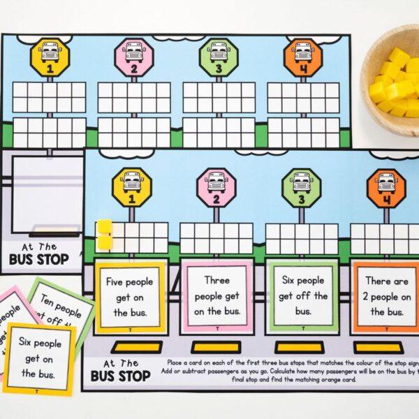 At the Bus Stop Addition & Subtraction Mats - Top Teacher