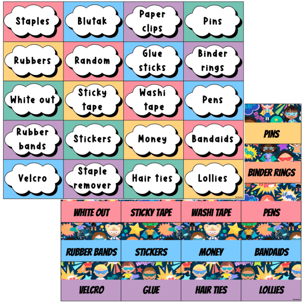 Trolley Labels Hero Kids - Top Teacher