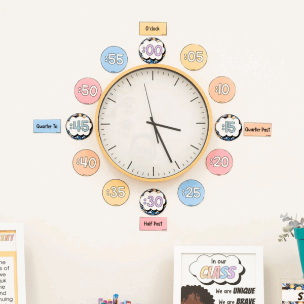 Clock Labels Hero Kids - Top Teacher