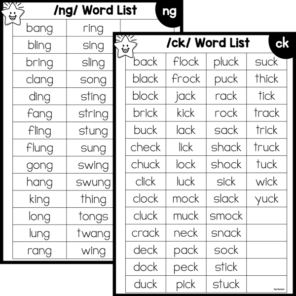 /er/ Teacher Word Lists - Top Teacher