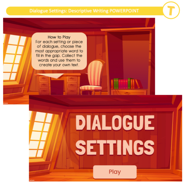 Dialogue Settings: Descriptive Writing POWERPOINT - Top Teacher