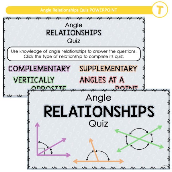 Angle Relationships Quiz POWERPOINT - Top Teacher