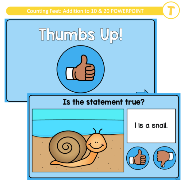 Counting Feet: Addition to 10 & 20 POWERPOINT - Top Teacher