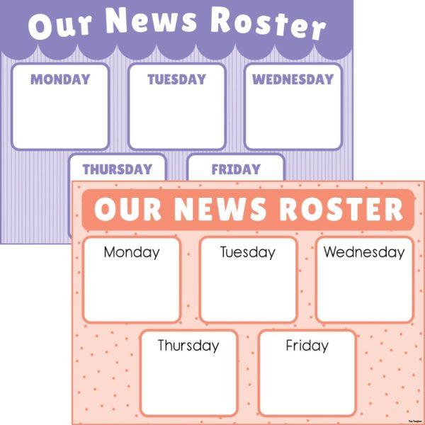 News Roster Pastel - Top Teacher