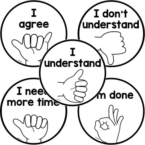 Hand Signals Display B&W - Top Teacher