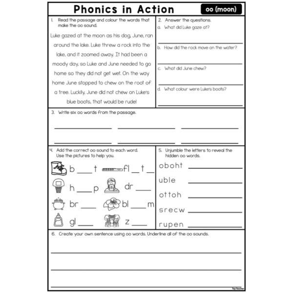 Oo Phonics Worksheet 12 Best Images Of Ee Phonics Worksheets For