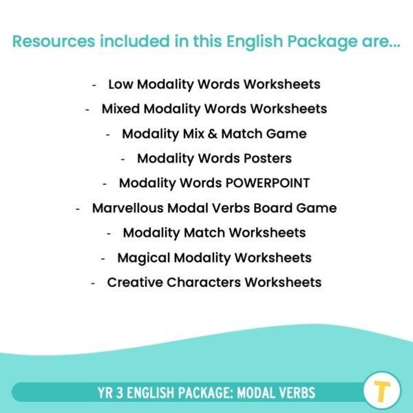 Year 3 English Package: Modal Verbs - Top Teacher