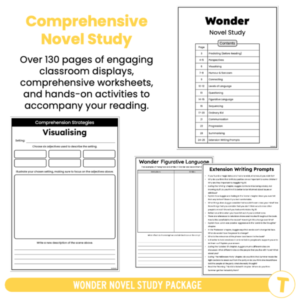 Wonder Novel Study PACKAGE - Top Teacher