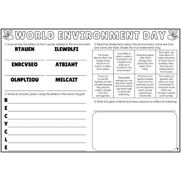 World Environment Day: Vocabulary Word Search Worksheets - Top Teacher