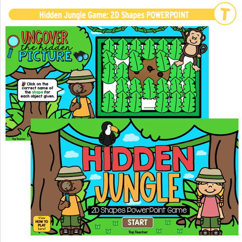 Hidden Jungle Game: 2D Shapes POWERPOINT - Top Teacher