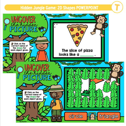 Hidden Jungle Game: 2D Shapes POWERPOINT - Top Teacher