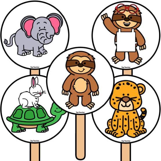 The Speedy Sloth: Stick Puppets - Top Teacher