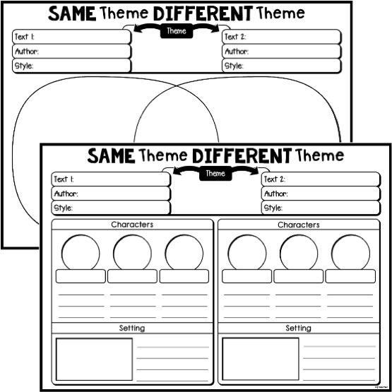 Same Theme Different Style Comparison Template - Top Teacher