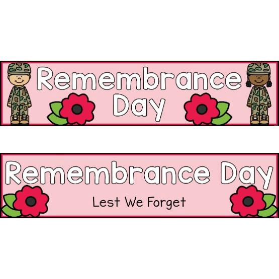 Remembrance Day Banners Set 1 - Top Teacher