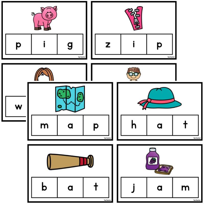 CVC Word Cards - Top Teacher