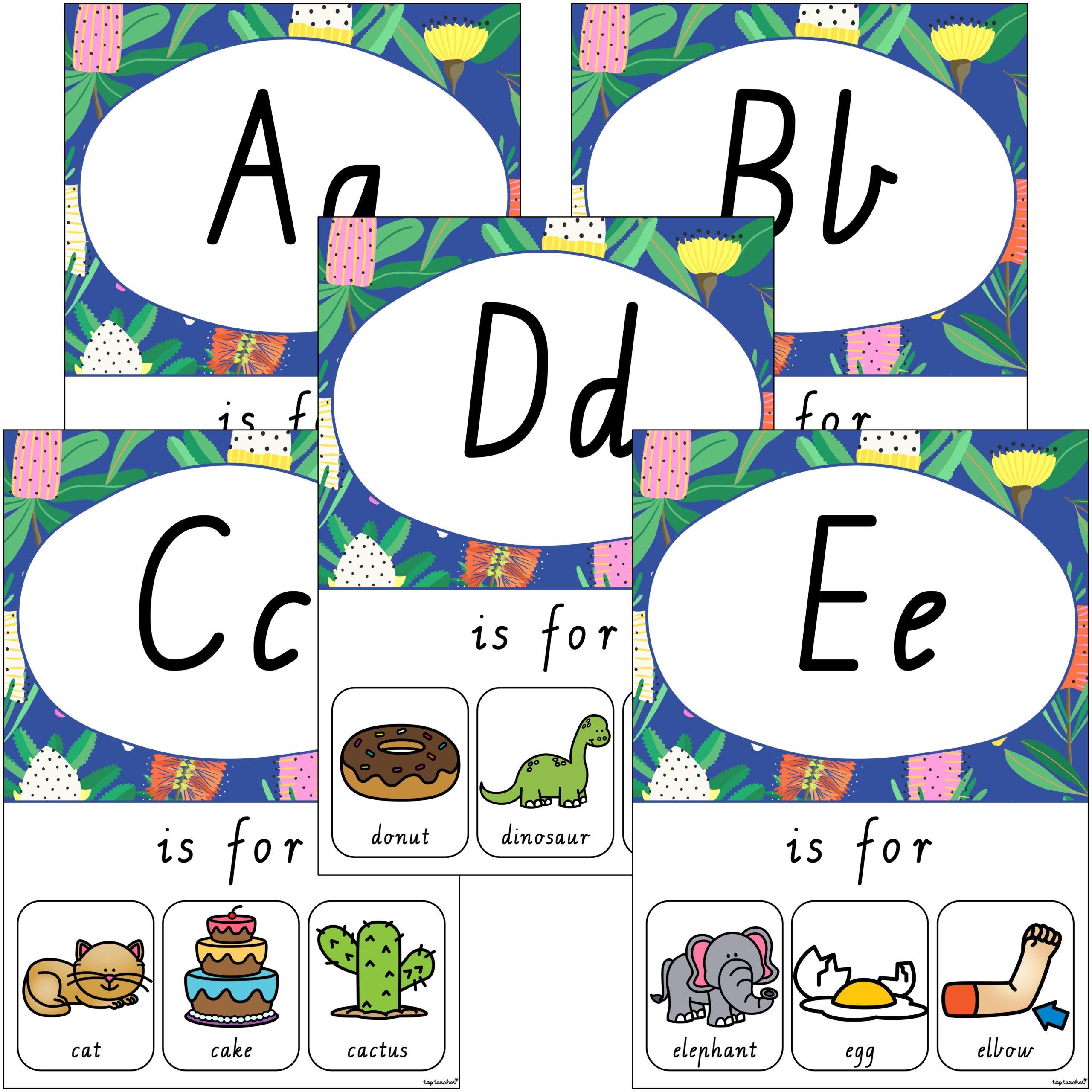 Alphabet Let Alphabet Trio Posters Let’s Bloom Print - Top Teacher