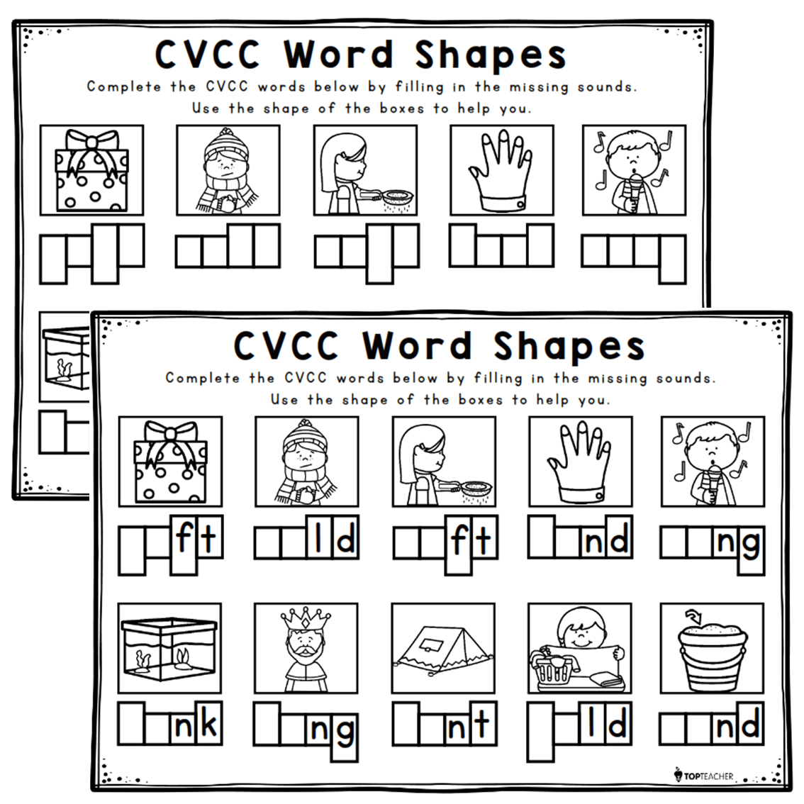 CVCC Word Shapes - Top Teacher