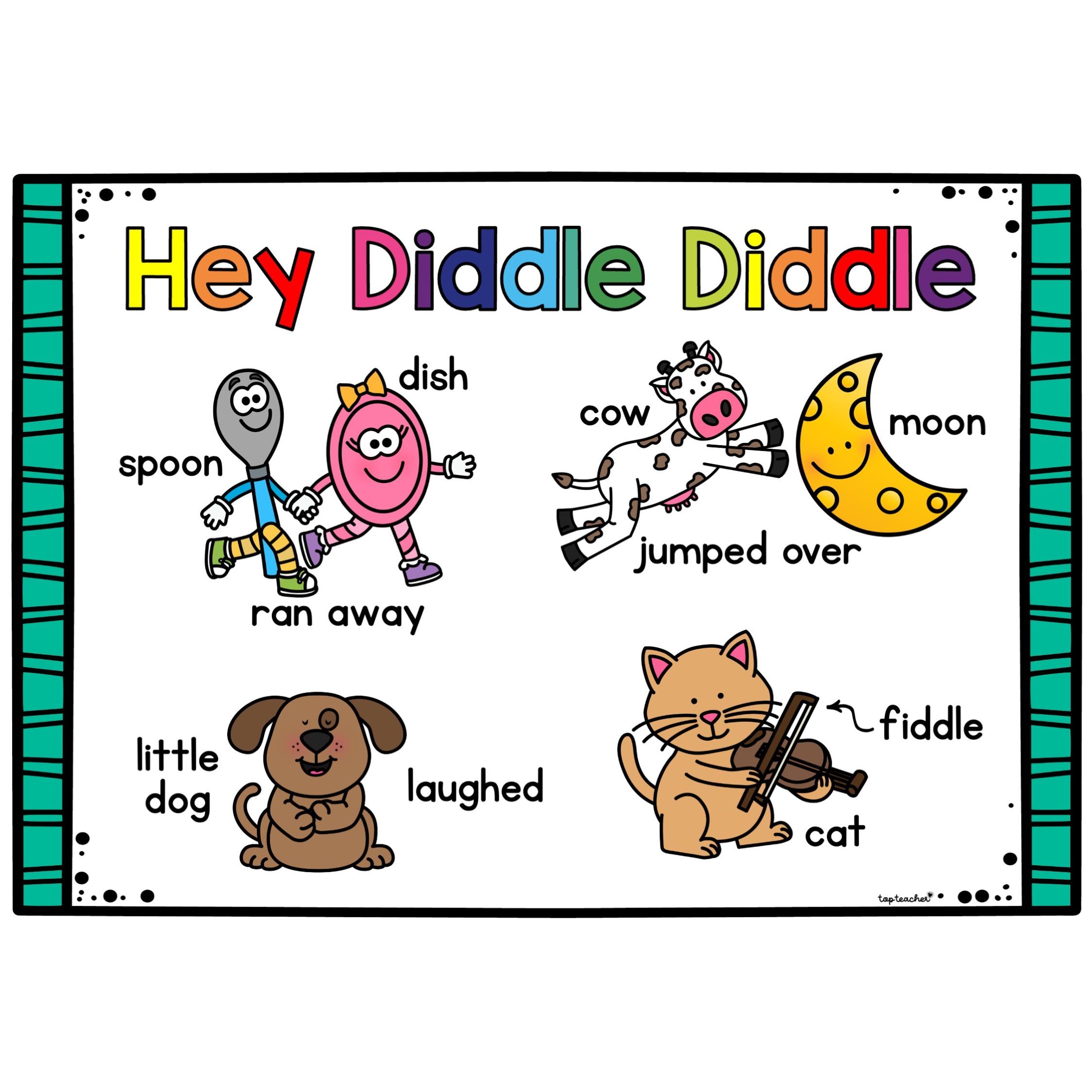 Top Diddle Hey Diddle Diddle Vocabulary Mat - Top Teacher