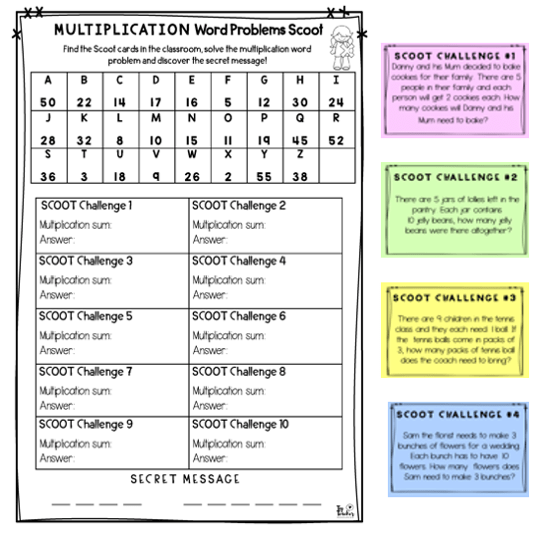 Multiplication Scoot: Word Problem Activity - Top Teacher