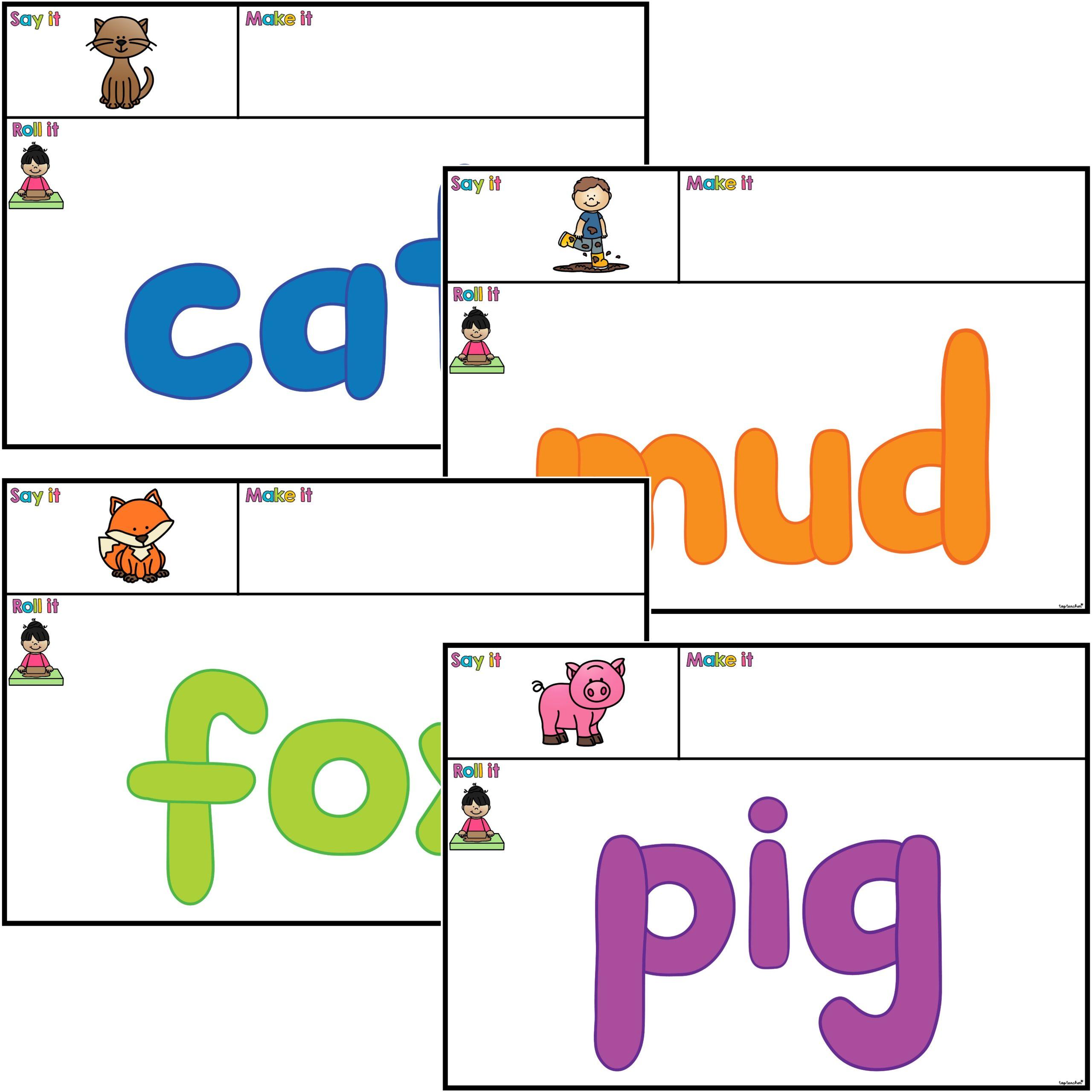 Play Dough CVC Word Mats - Top Teacher