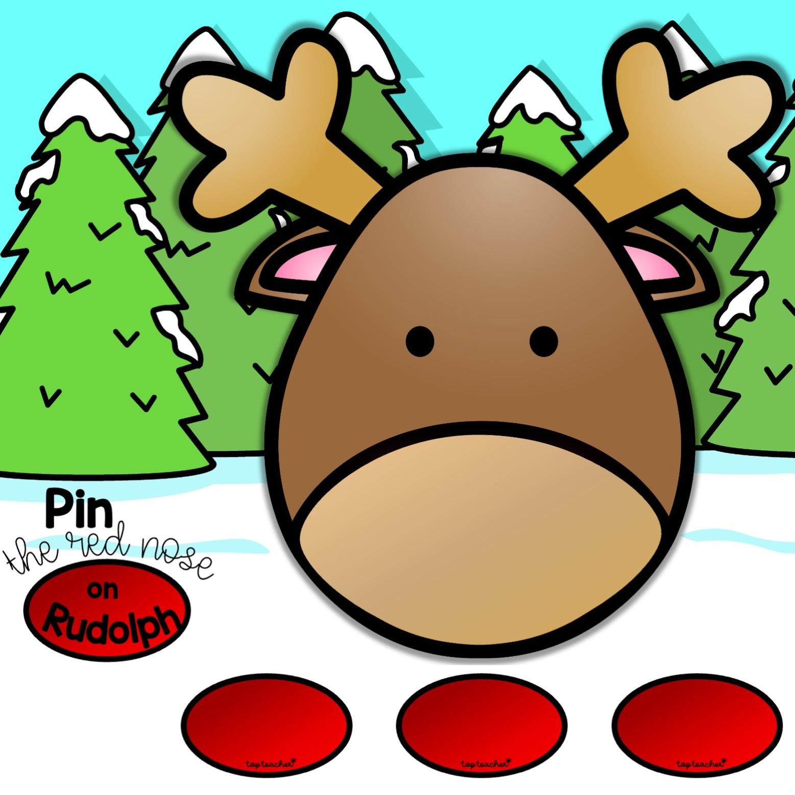 Rudolph pin the red nose on rudolph - top teacher