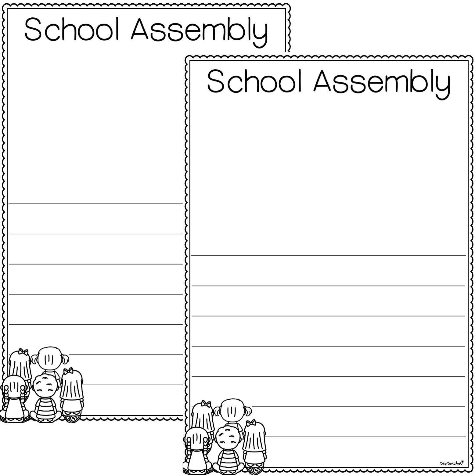 School Assembly Writing Response Top Teacher