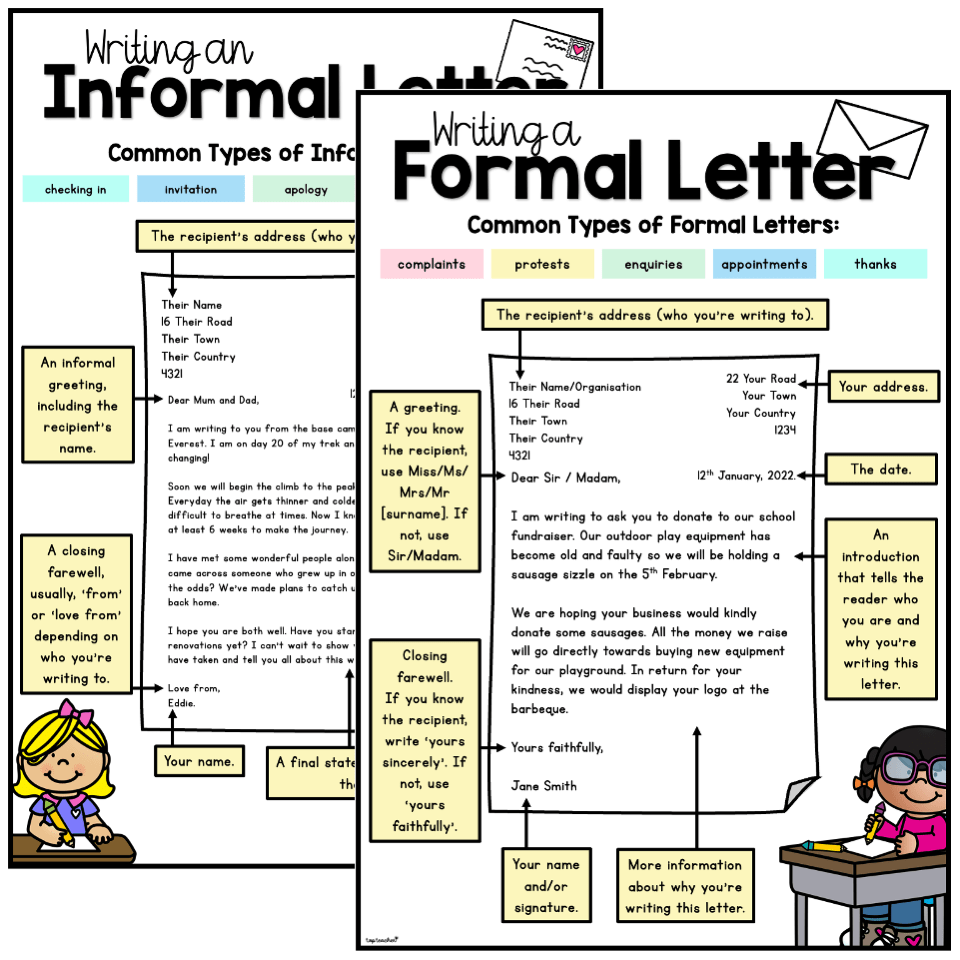 Writing Formal & Informal Letter Posters - Top Teacher