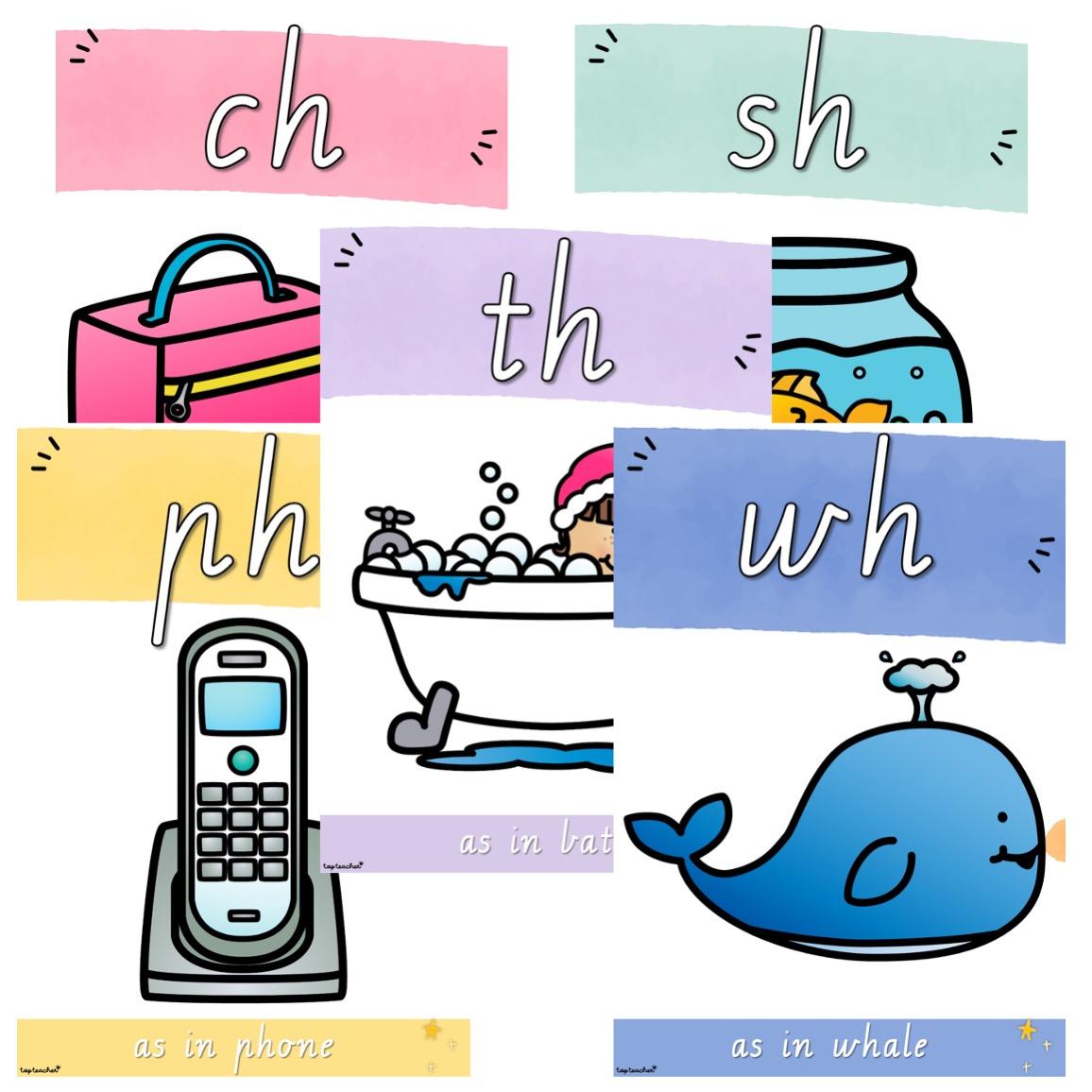 Digraph Posters Good Vibes - Top Teacher