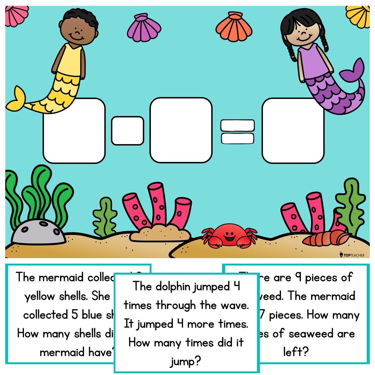 Addition & Subtraction Word Problem Ocean - Top Teacher