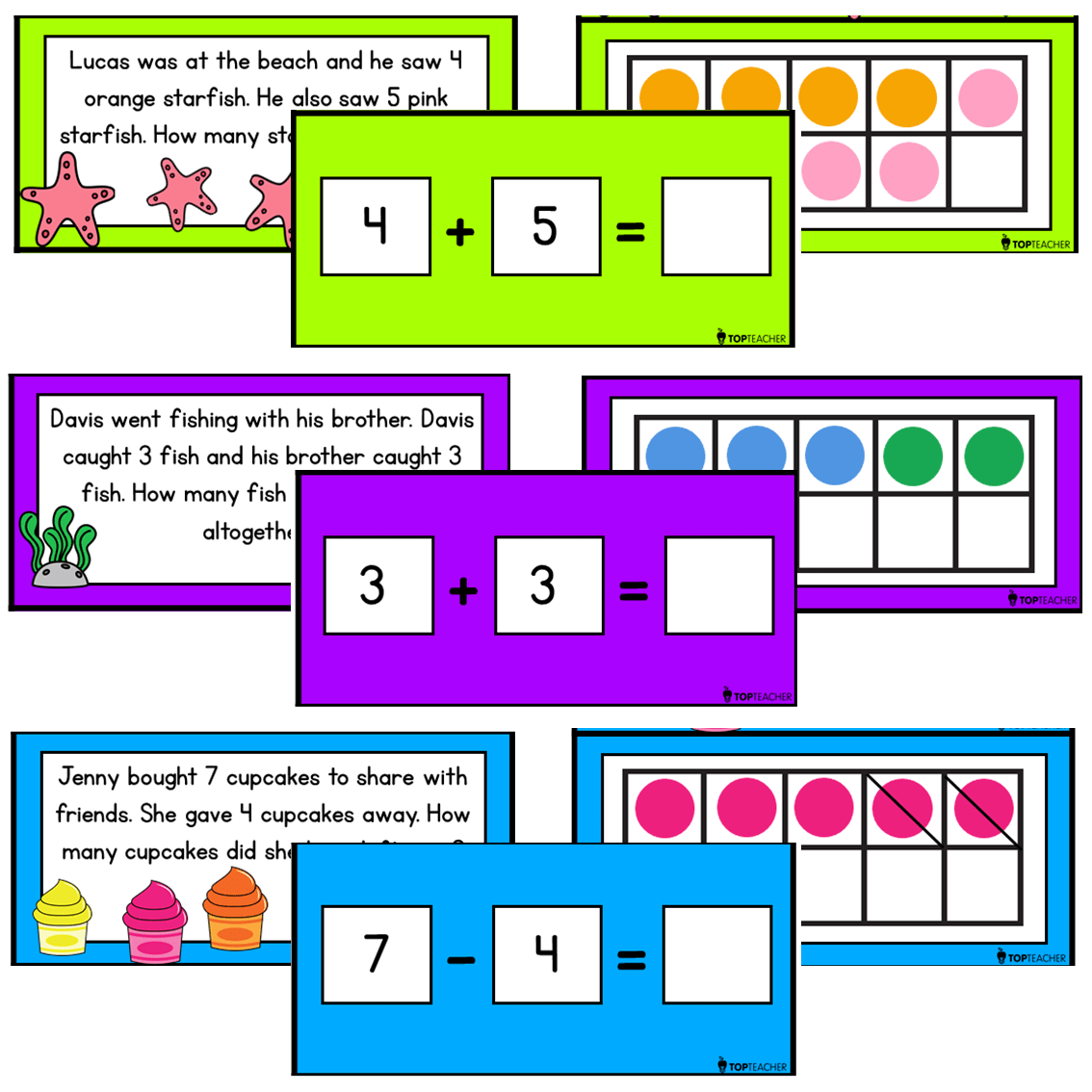 Addition & Subtraction Word Problem Stories - Top Teacher