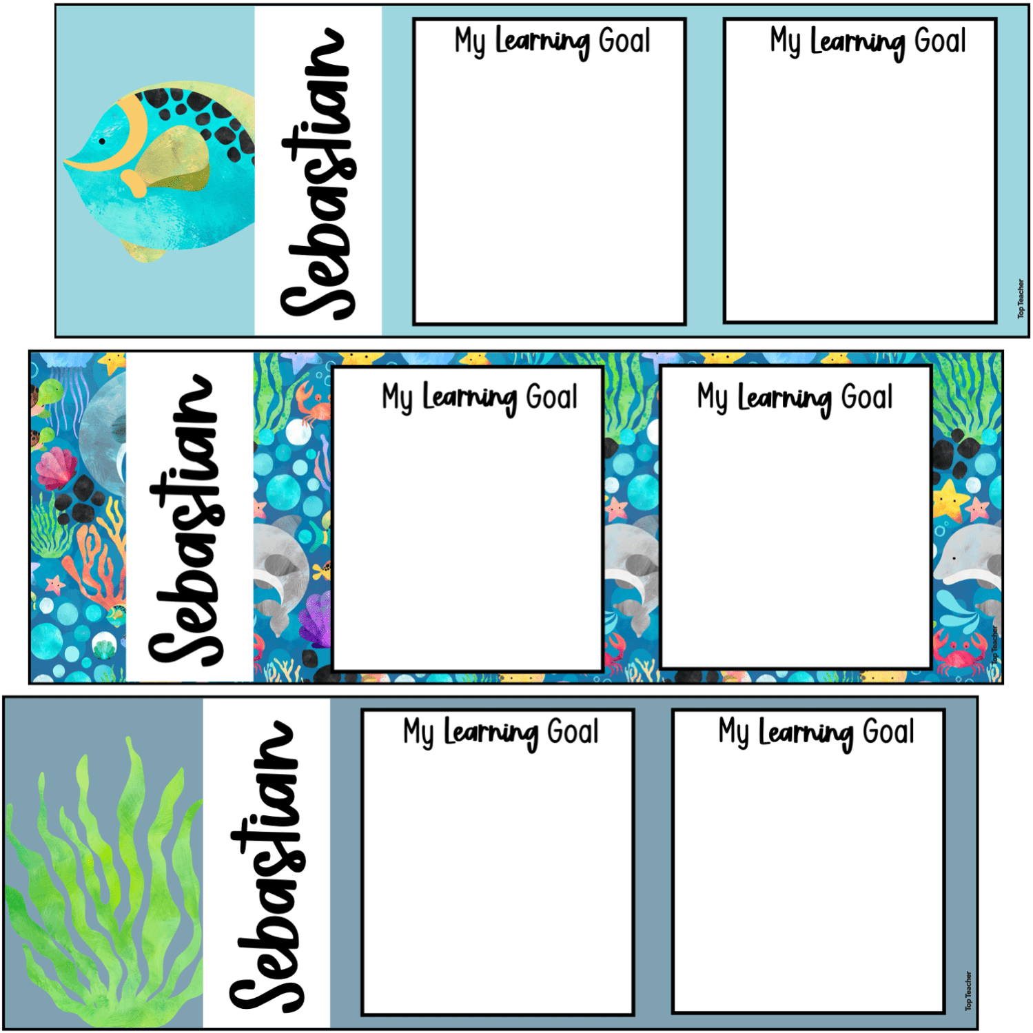 Learning Goal Card Learning Goal 2 Cards Ocean Wonderland - Top Teacher