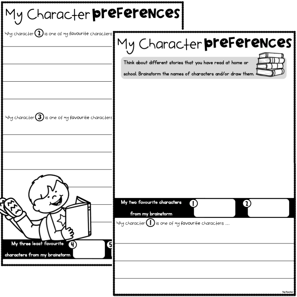My Character Preferences Worksheets - Top Teacher