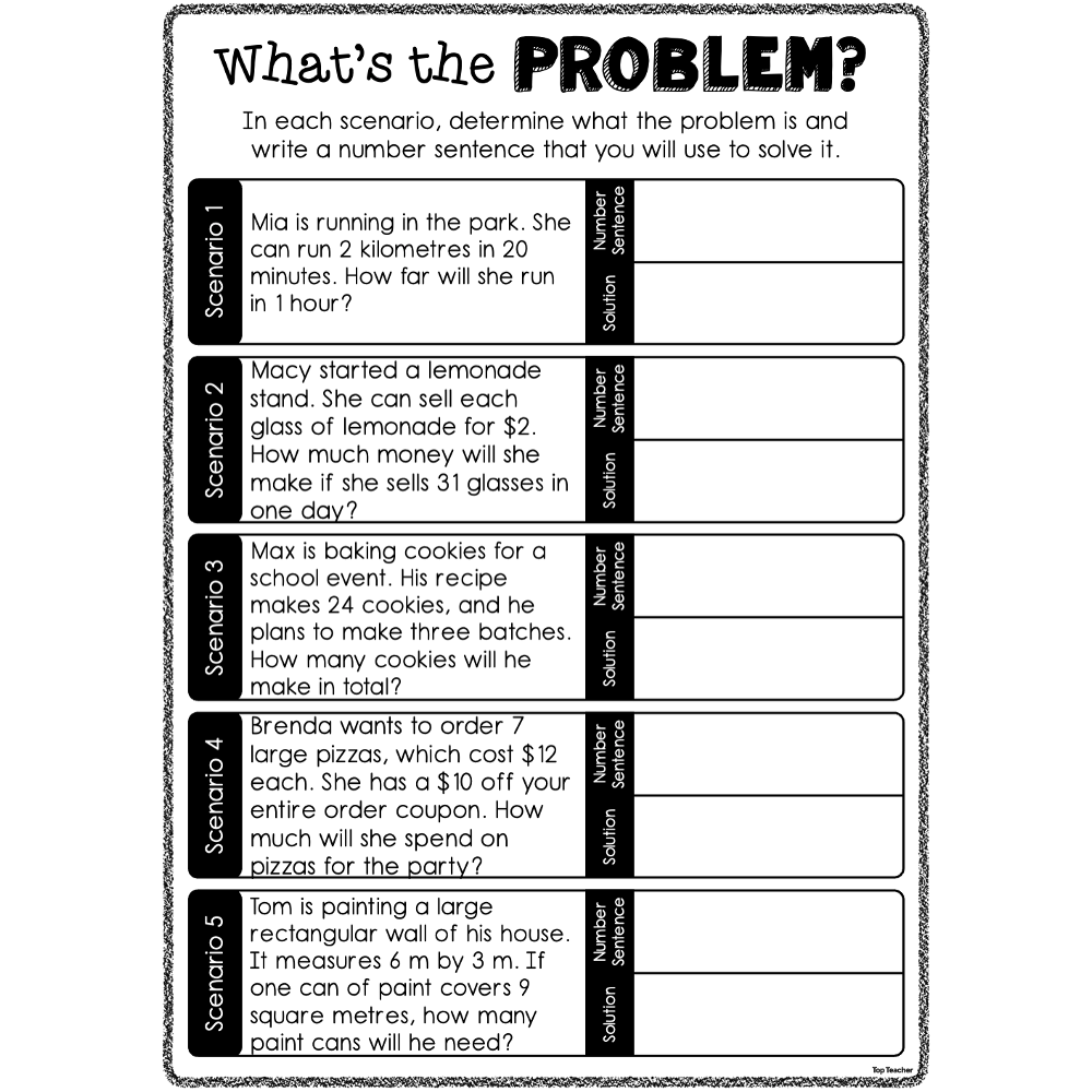 Solving Word Problems Worksheet Solve Word Problems Worksheet For 4th