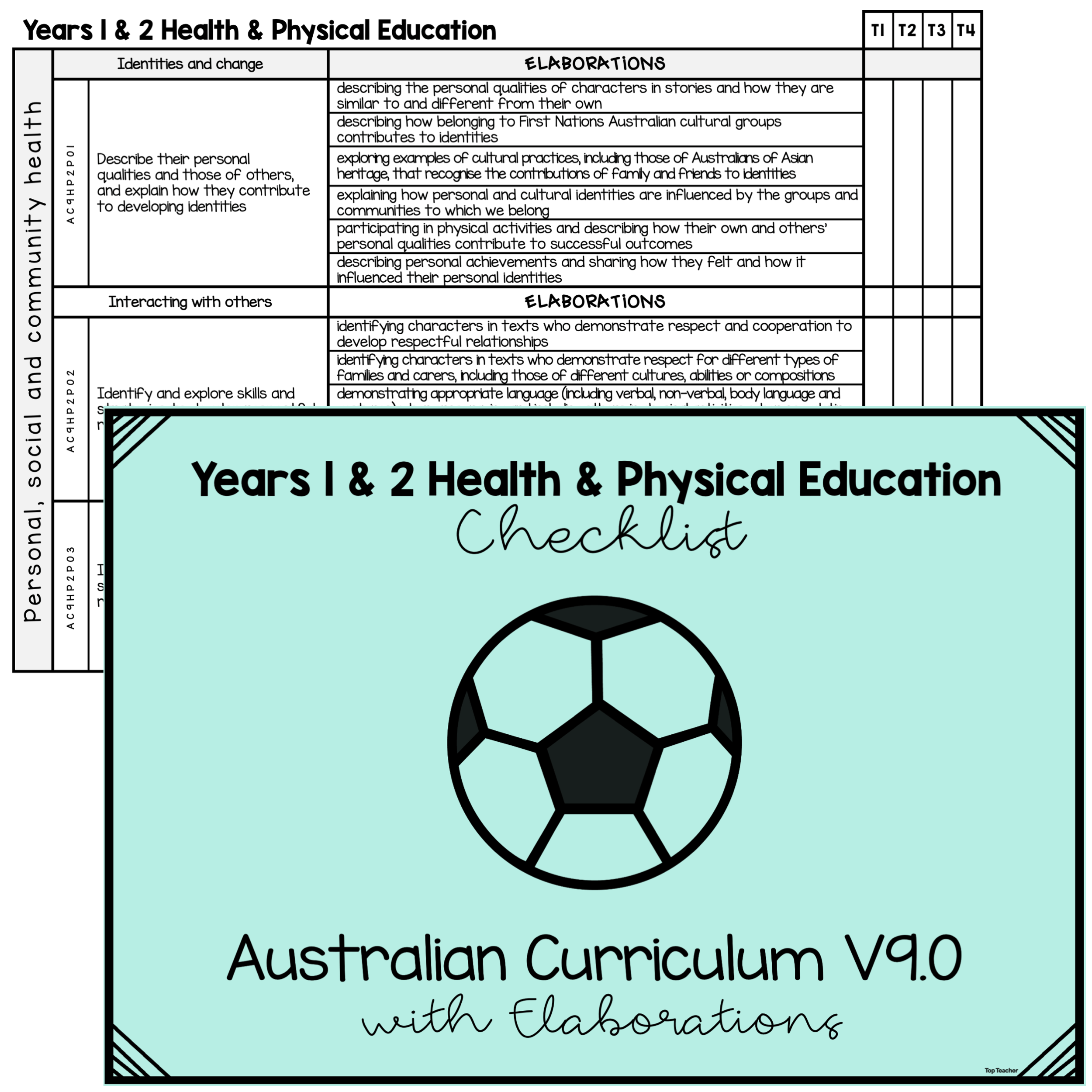 Years 1 & 2 Health & Physical Education Planning Checklists - Top Teacher